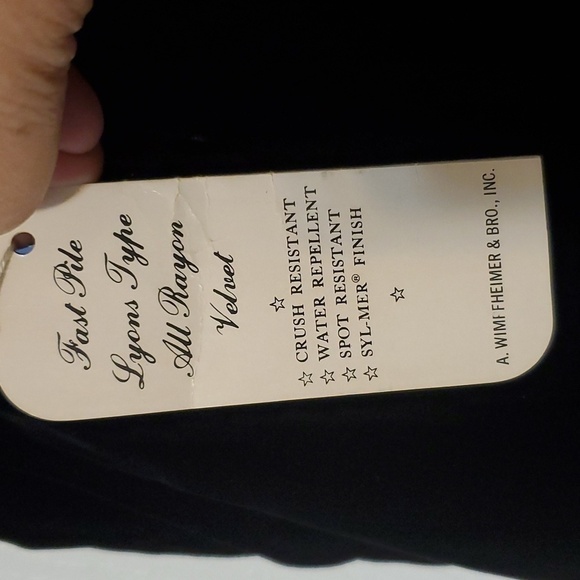 Vintage Wimpfheimer & Bro 50/60s blk velvet dress silver braid trim Sz 16 - Picture 10 of 16